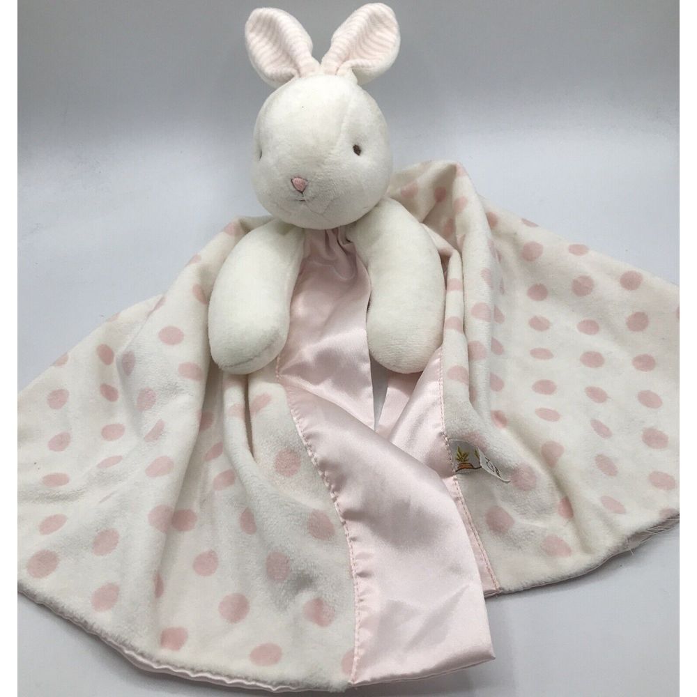 Carrots Bunnies By The Bay Security Plush Blanket Bunny Rabbit Pink‎ Satin Dot